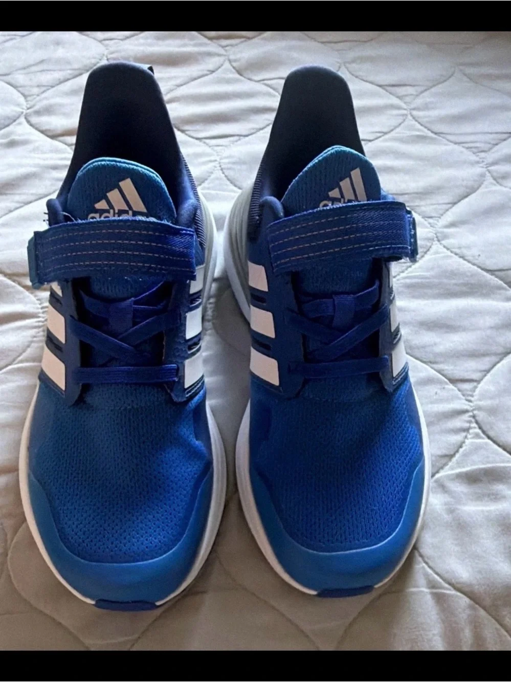 adidas Kids Blue and White Velcro Sneakers